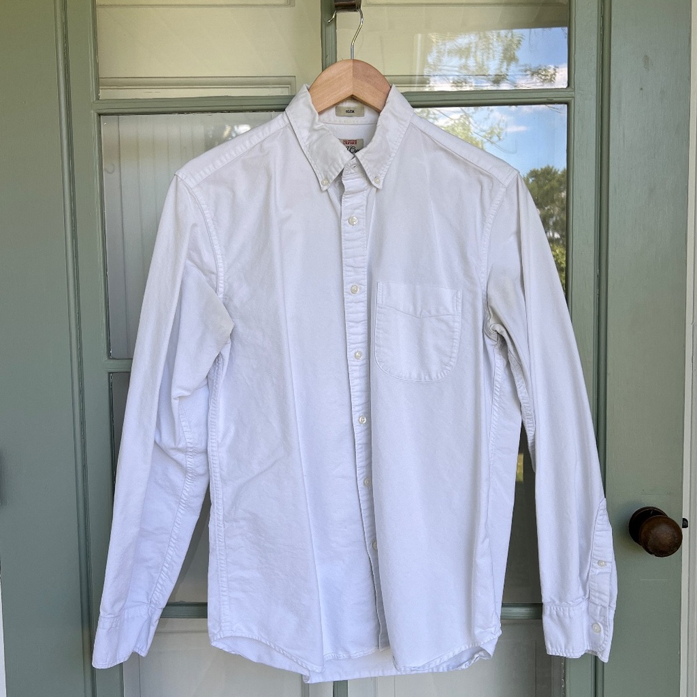 J Crew White Oxford Slim Fit Shirt - Medium